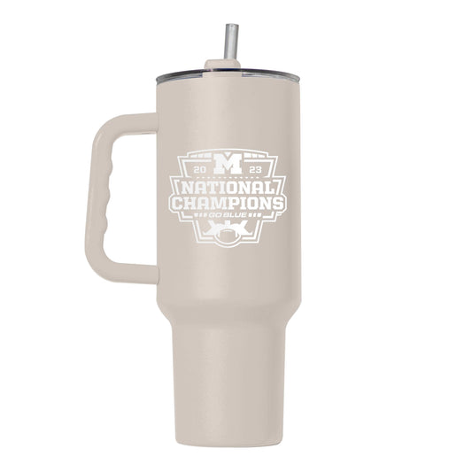 Michigan 2023 CFP National Champions 40oz Sand PC Tumbler - Logo Brands - Flyclothing LLC