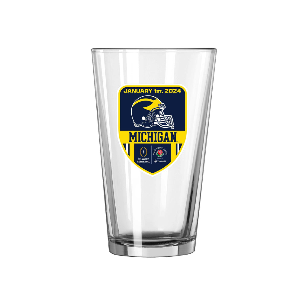 Michigan 2024 Rose Bowl Bound 16oz Pint Glass - Logo Brands - Flyclothing LLC