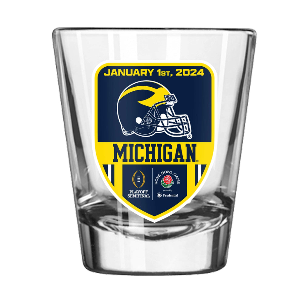 Michigan 2024 Rose Bowl Bound 2oz Shot Glass - Logo Brands - Flyclothing LLC