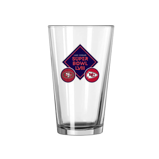 Super Bowl 58 16oz Dueling Pint Glass - Logo Brands - Flyclothing LLC
