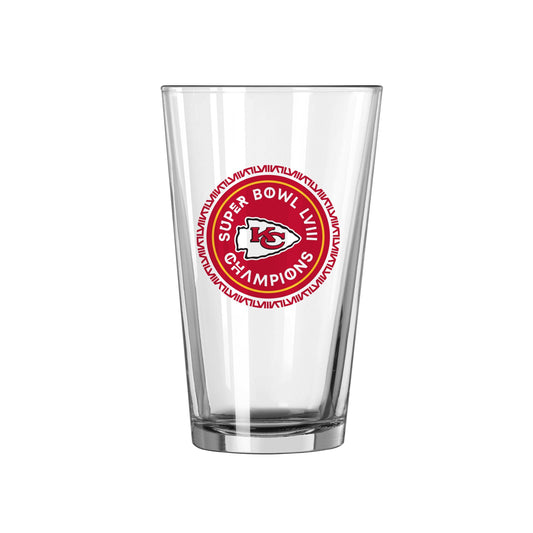 Kansas City Chiefs 16oz SB 58 Champions Pint Glass - Logo Brands - Flyclothing LLC