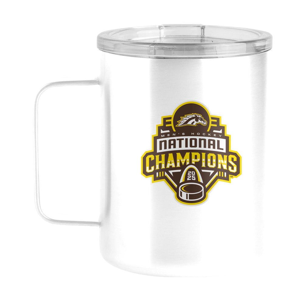 Western Michigan 2025 Mens Hockey Champions 15oz Stainless Mug - Logo Brands - Flyclothing LLC