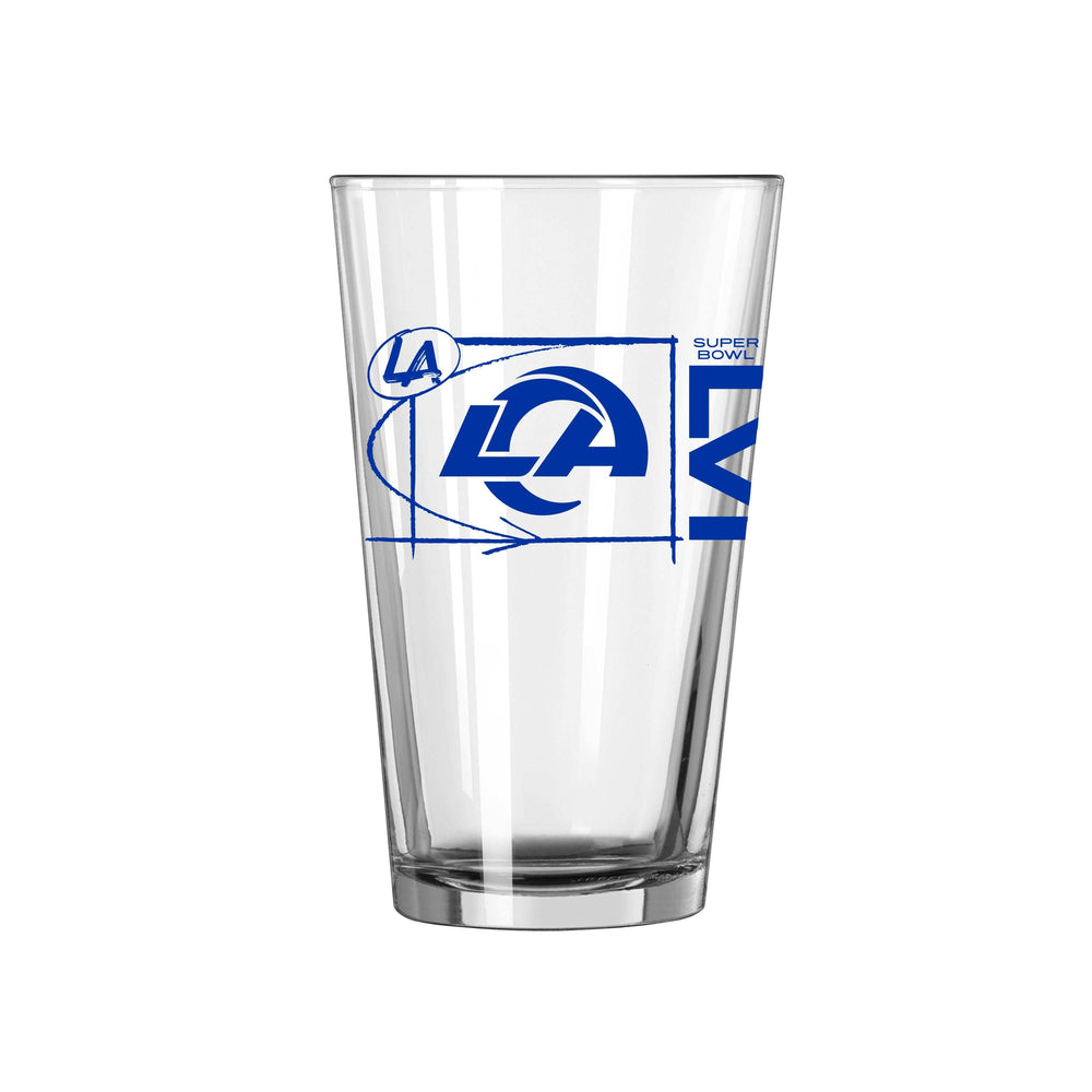 Bud Light/LA Rams 16oz SB Bound Pint Glass - Logo Brands - Flyclothing LLC