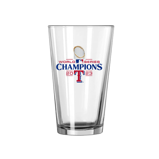 Texas Rangers 16oz 2023 World Series Champions Summary Pint Glass - Logo Brands - Flyclothing LLC