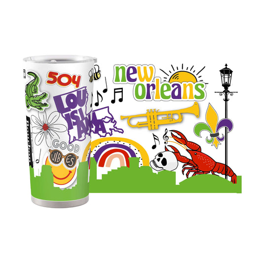 New Orleans 20oz Native Powder Coat Tumbler - Logo Brands - Flyclothing LLC