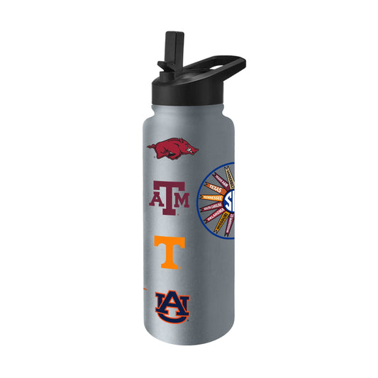 SEC Collective 16 Team Logos Pinwheel 34oz Quencher Bottle - Logo Brands - Flyclothing LLC