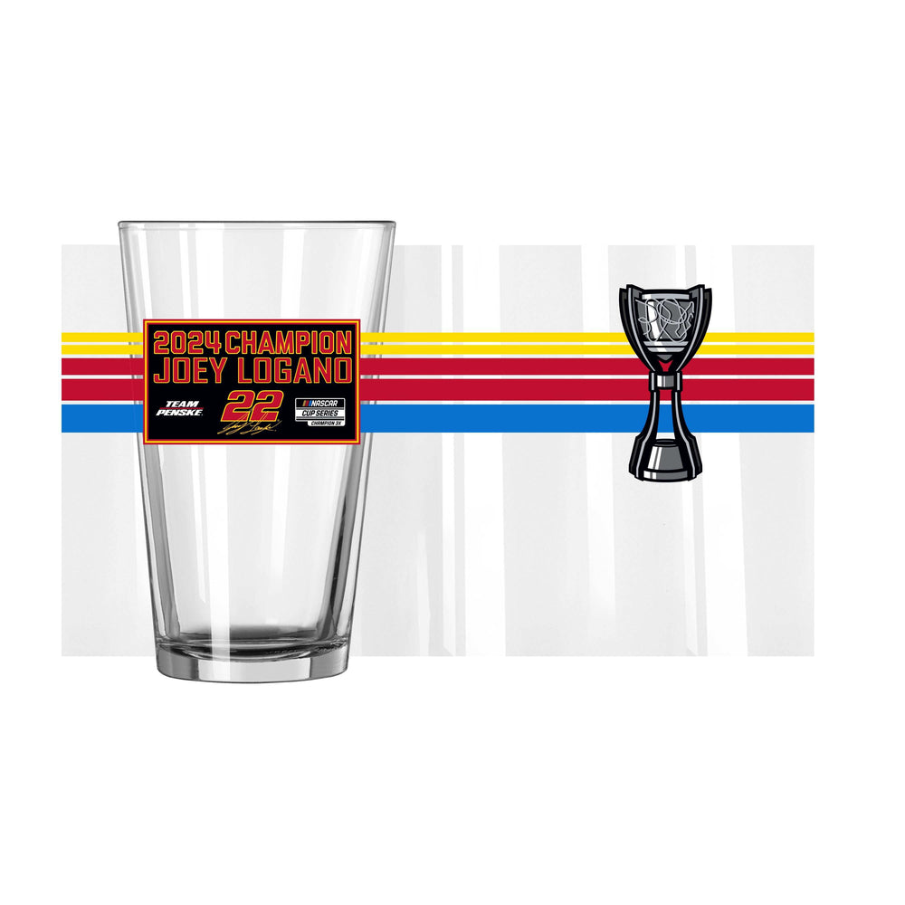 Joey Logano 2024 Nascar Cup Champions 16oz Wrap Pint Glass - Logo Brands - Flyclothing LLC