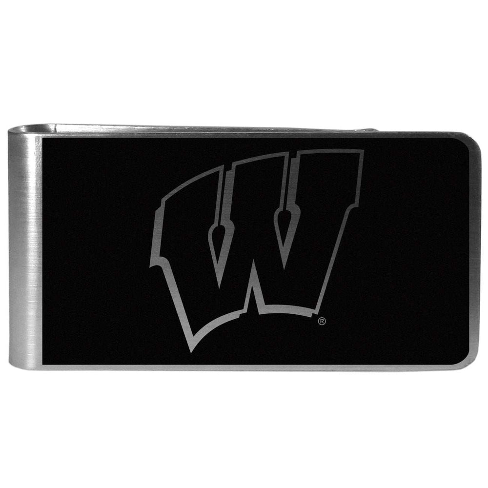 Wisconsin Badgers Black and Steel Money Clip - Wisconsin Badgers - Flyclothing LLC