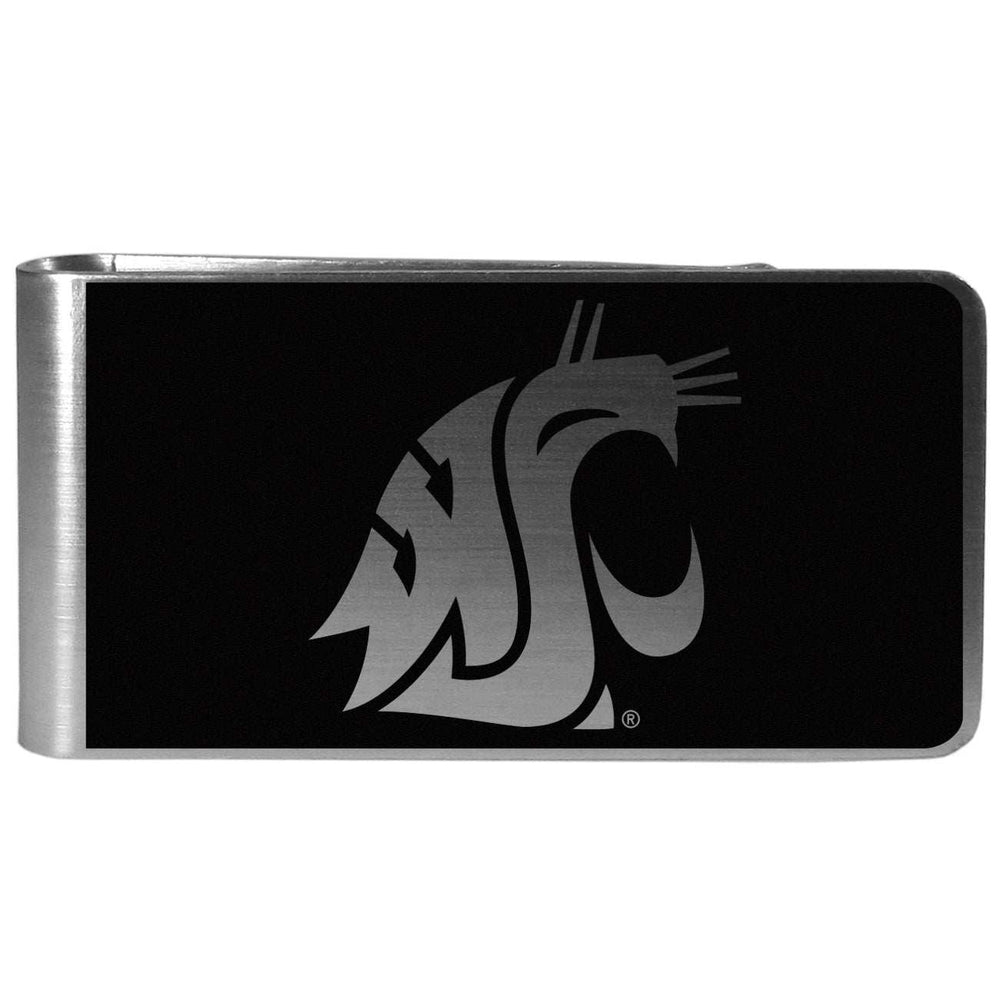 Washington St. Cougars Black and Steel Money Clip - Washington St. Cougars - Flyclothing LLC