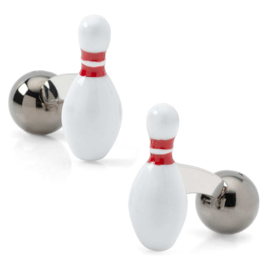 Bowling Pin & Ball 3D Cufflinks - Cufflinks.com - Flyclothing LLC