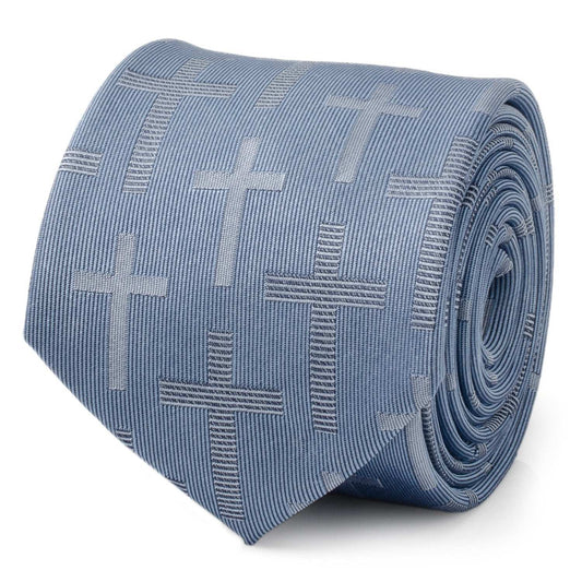 Blue Textured Cross Men's Tie - Cufflinks.com - Flyclothing LLC