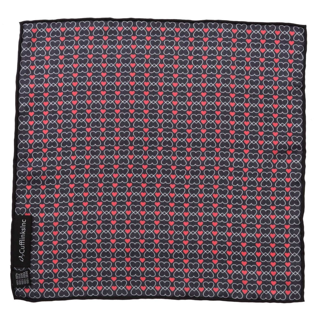 Intertwined Hearts Pocket Square - Cufflinks.com - Flyclothing LLC