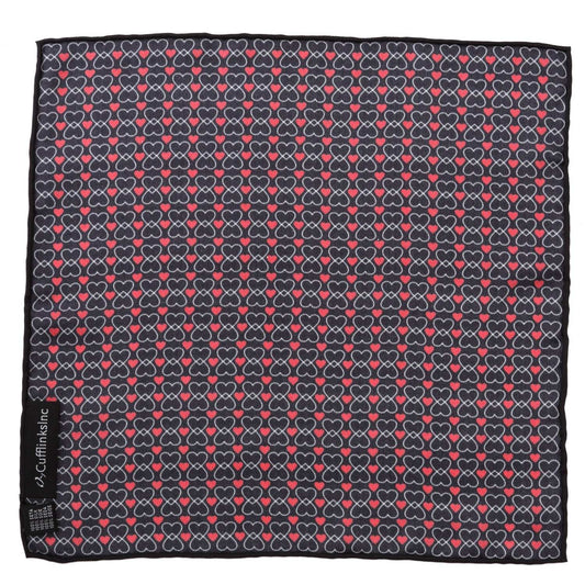 Intertwined Hearts Pocket Square - Cufflinks.com - Flyclothing LLC