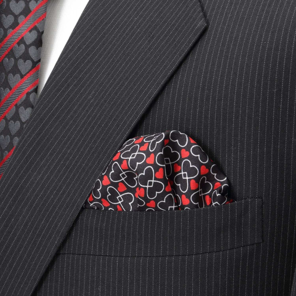 Intertwined Hearts Pocket Square - Cufflinks.com - Flyclothing LLC