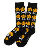 Bad To The Bone Pumpkin Black Men's Socks - Cufflinks.com - Flyclothing LLC