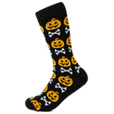 Bad To The Bone Pumpkin Black Men's Socks - Cufflinks.com - Flyclothing LLC