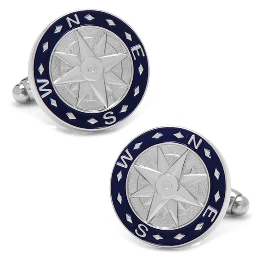 Blue Compass Cufflinks - Cufflinks.com - Flyclothing LLC