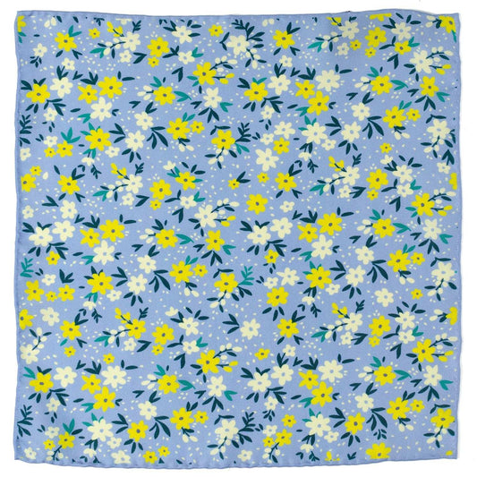Floral Blue Pocket Square - Cufflinks.com - Flyclothing LLC
