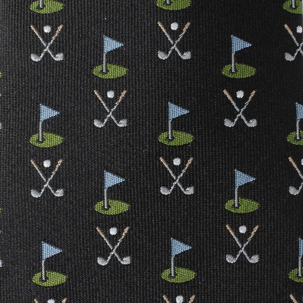 Golf Course Black Silk Men's Tie - Cufflinks.com - Flyclothing LLC