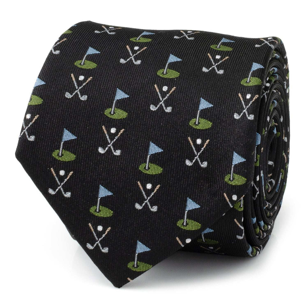 Golf Course Black Silk Men's Tie - Cufflinks.com - Flyclothing LLC