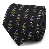 Golf Course Black Silk Men's Tie - Cufflinks.com - Flyclothing LLC