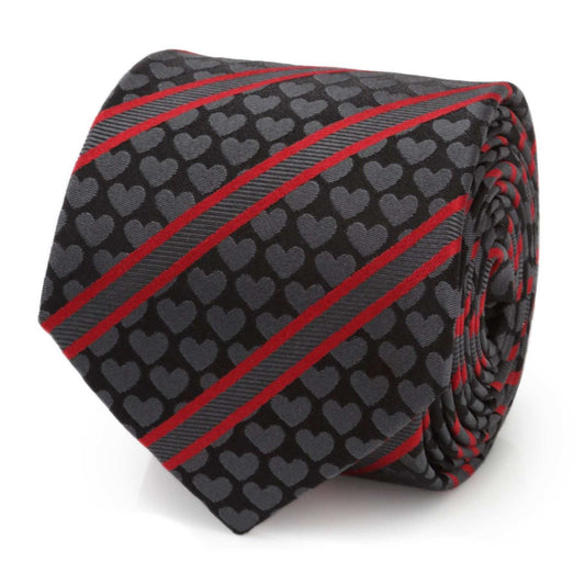 Black Heart Striped Men's Tie - Cufflinks.com - Flyclothing LLC