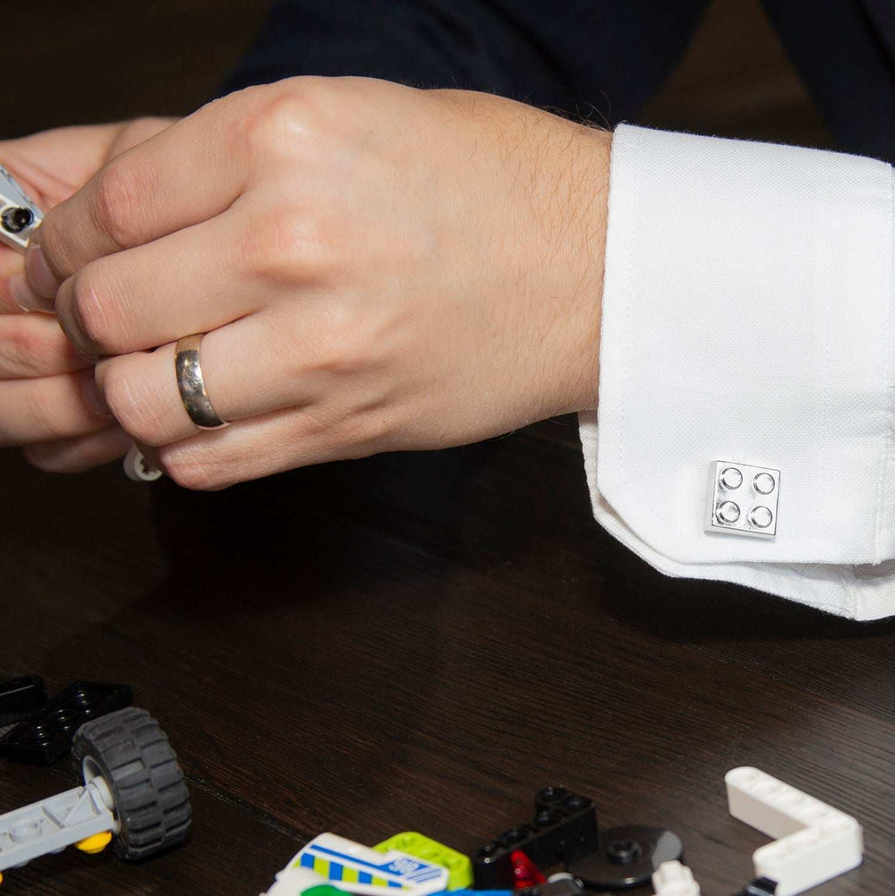 Silver Building Block Cufflinks - Cufflinks.com - Flyclothing LLC