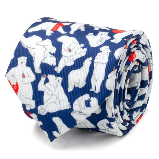 Coca-Cola Polar Bear Navy Blue Men's Tie - Cufflinks.com - Flyclothing LLC