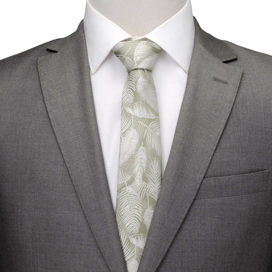 Palm Leaf Light Sage Tie - Cufflinks.com - Flyclothing LLC