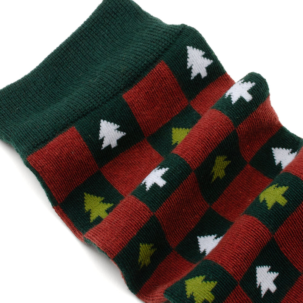 Christmas Tree Red Green Checkered Men's Socks - Cufflinks.com - Flyclothing LLC