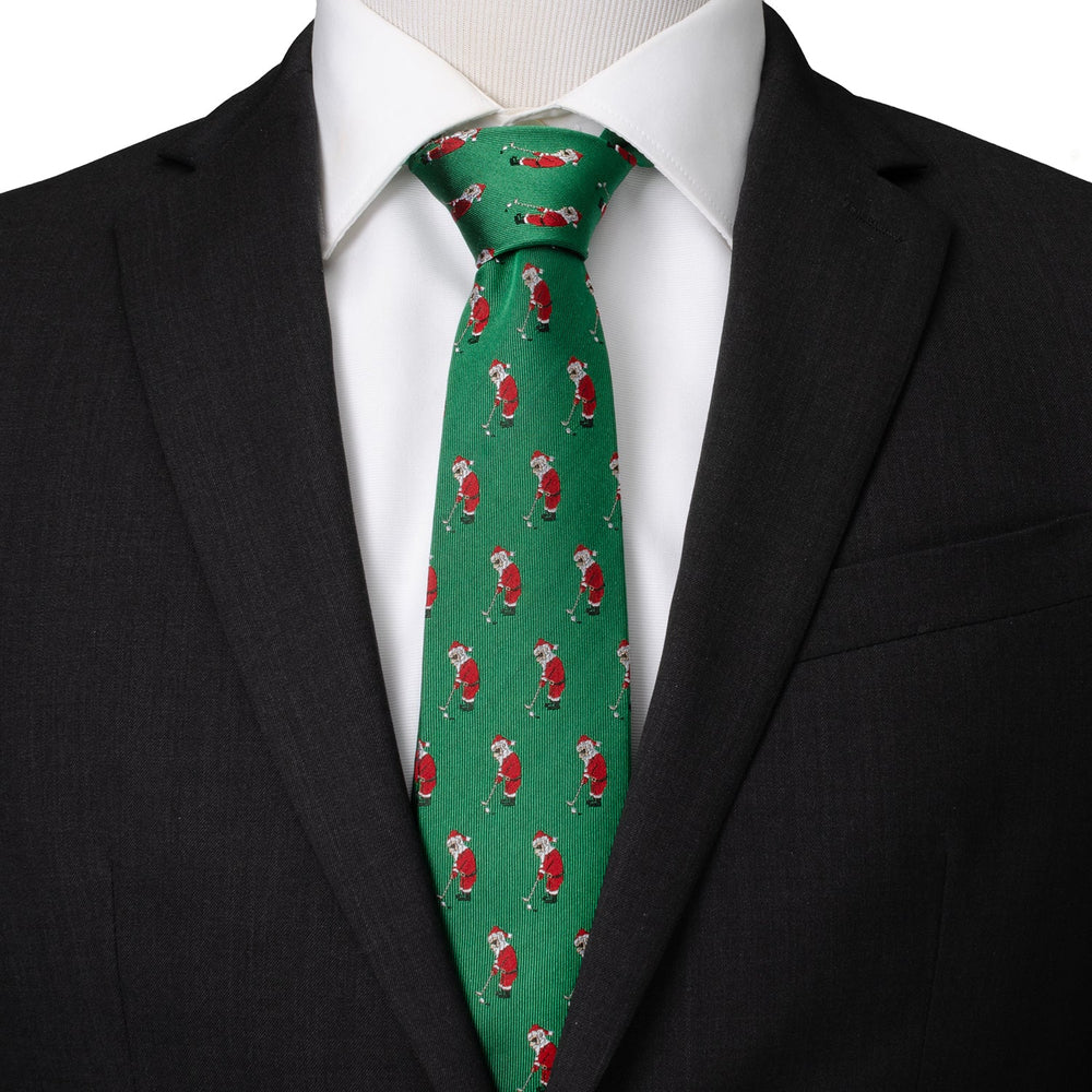 Santa Golf Par-Tee Men's Green Tie - Cufflinks.com - Flyclothing LLC