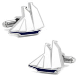 Blue and White Sailboat Cufflinks