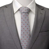 Light Gray Herringbone American Flag Men's Tie - Cufflinks.com - Flyclothing LLC