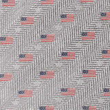 Light Gray Herringbone American Flag Men's Tie - Cufflinks.com - Flyclothing LLC