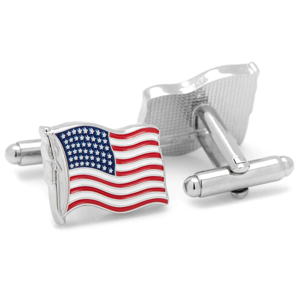 Waving American Flag Cufflinks - Cufflinks.com - Flyclothing LLC