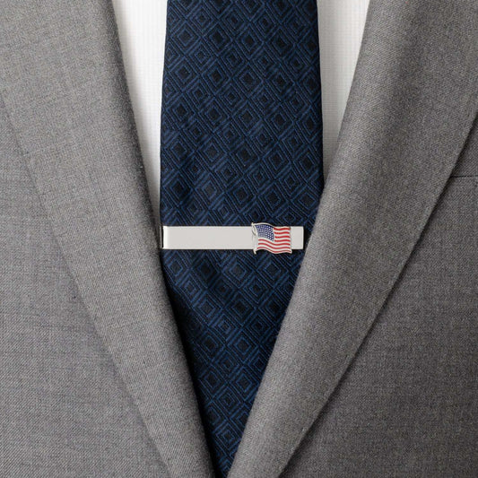 Waving American Flag Tie Bar - Cufflinks.com - Flyclothing LLC