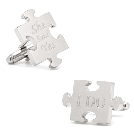 Wedding Puzzle Pieces Cufflinks Pair - Cufflinks.com - Flyclothing LLC