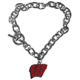 Wisconsin Badgers Charm Chain Bracelet - Wisconsin Badgers - Flyclothing LLC