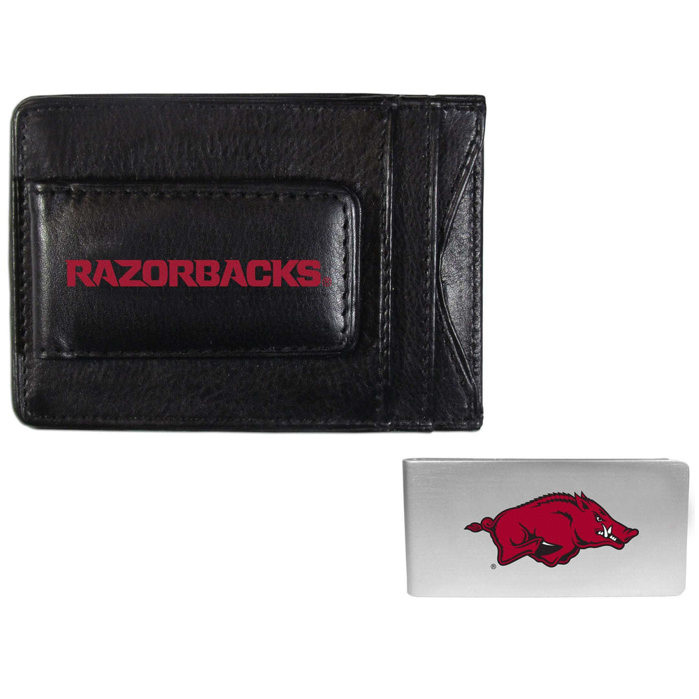 Arkansas Razorbacks Leather Cash & Cardholder & Money Clip - Arkansas Razorbacks - Flyclothing LLC
