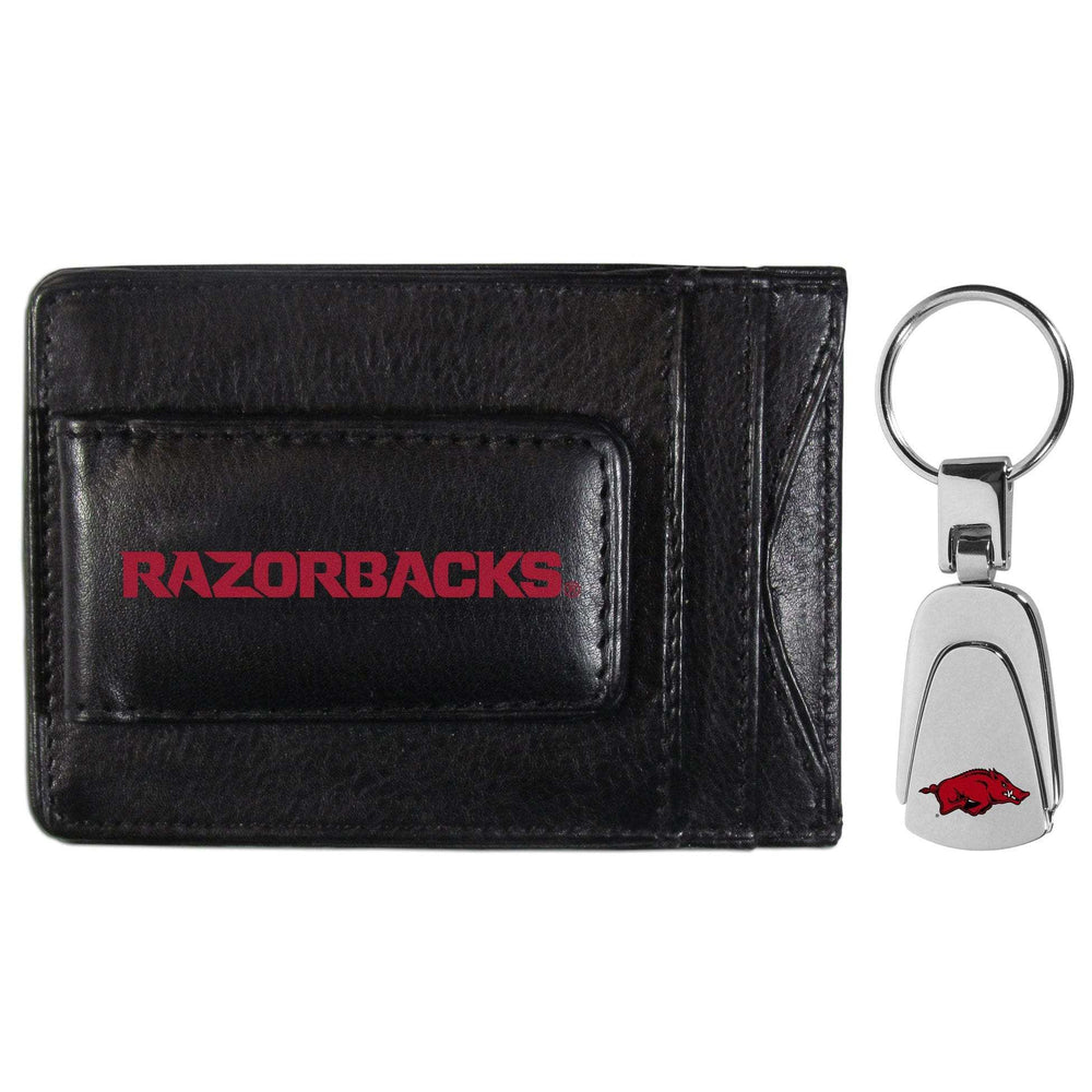 Arkansas Razorbacks Leather Cash & Cardholder & Steel Key Chain - Arkansas Razorbacks - Flyclothing LLC