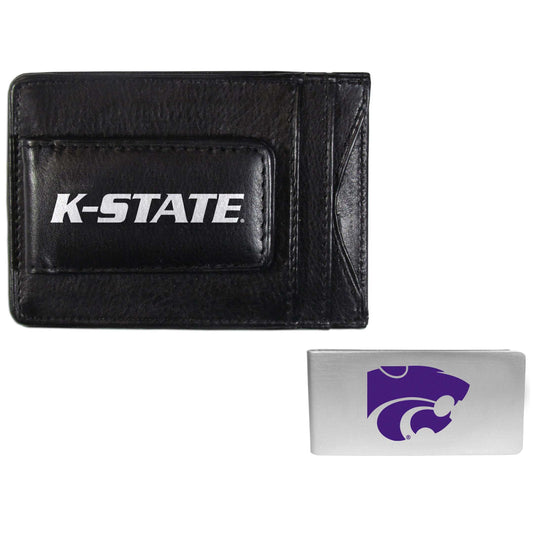 Kansas St. Wildcats Leather Cash & Cardholder & Money Clip - Kansas St. Wildcats - Flyclothing LLC