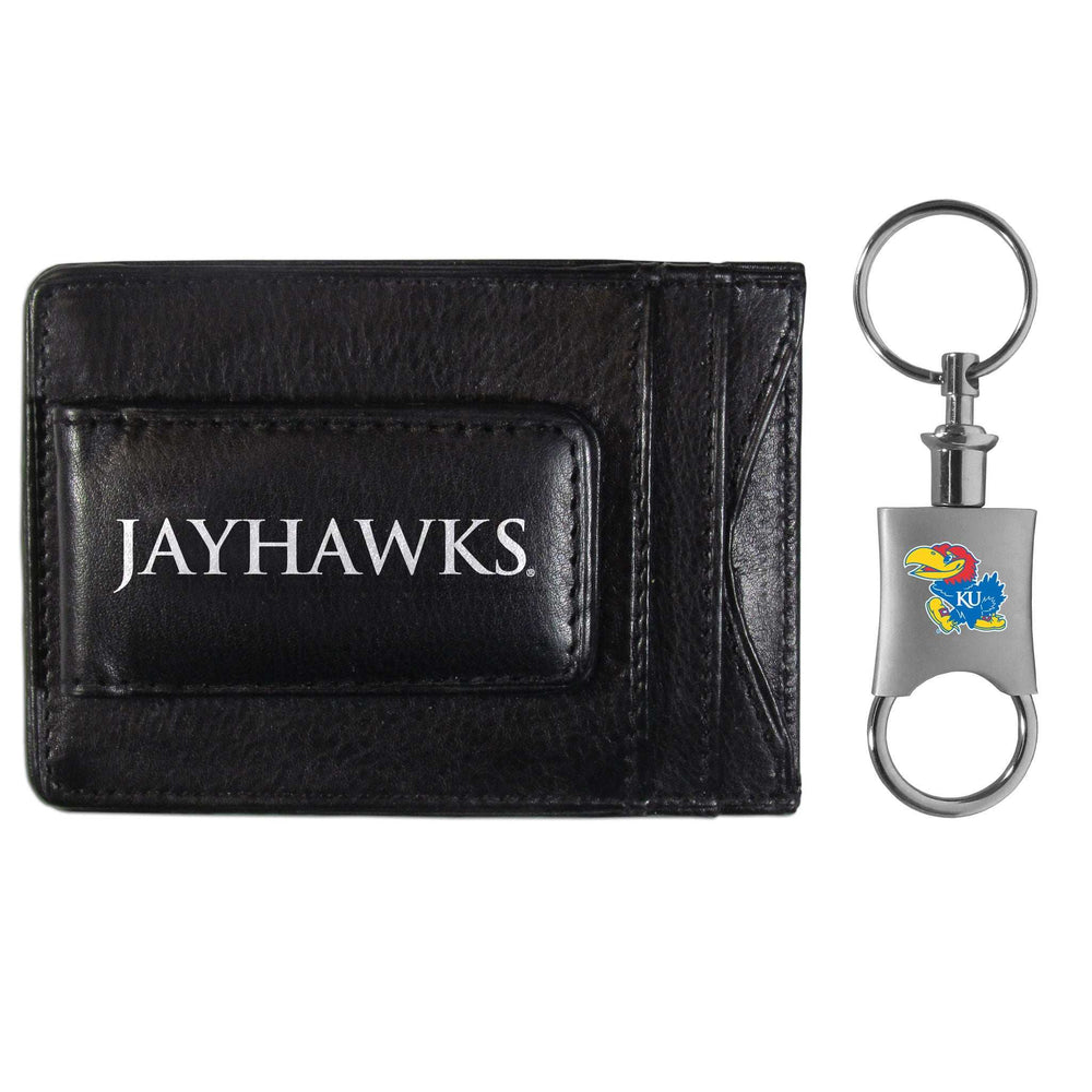 Kansas Jayhawks Leather Cash & Cardholder & Valet Key Chain - Kansas Jayhawks - Flyclothing LLC