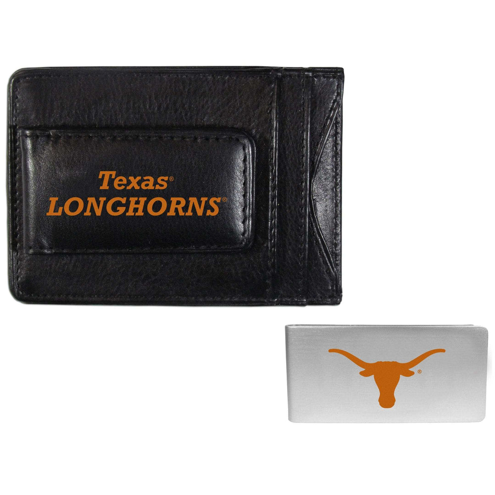 Texas Longhorns Leather Cash & Cardholder & Money Clip - Texas Longhorns - Flyclothing LLC