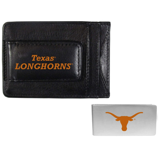 Texas Longhorns Leather Cash & Cardholder & Money Clip - Texas Longhorns - Flyclothing LLC