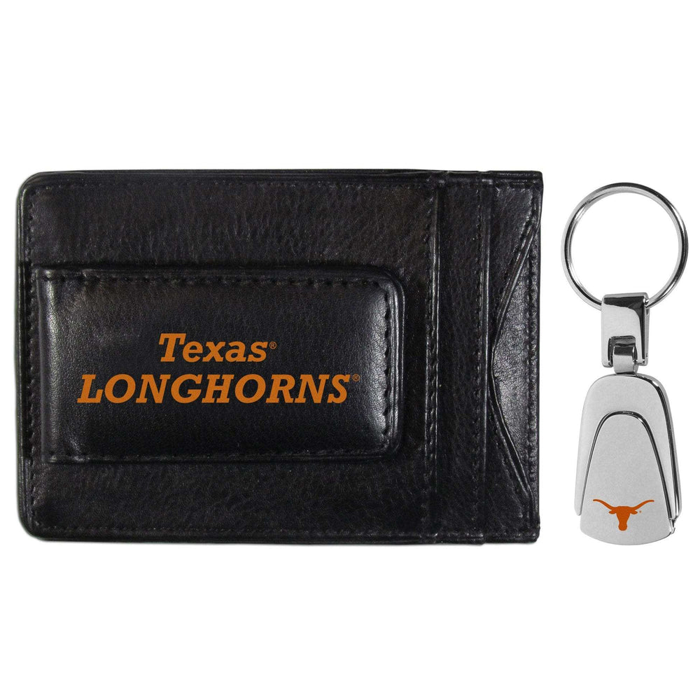 Texas Longhorns Leather Cash & Cardholder & Steel Key Chain - Texas Longhorns - Flyclothing LLC