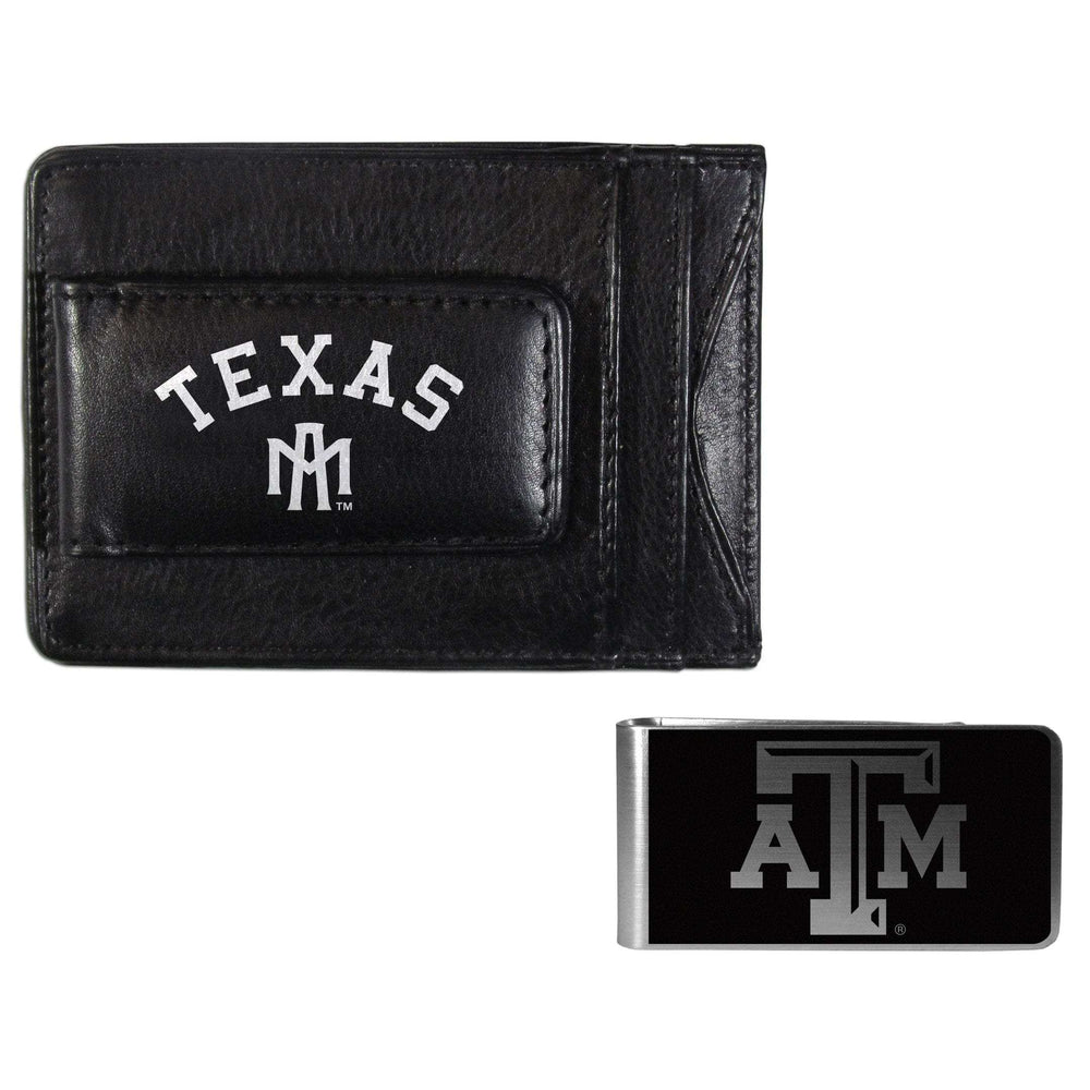 Texas A & M Aggies Leather Cash & Cardholder & Black Money Clip - Texas A & M Aggies - Flyclothing LLC