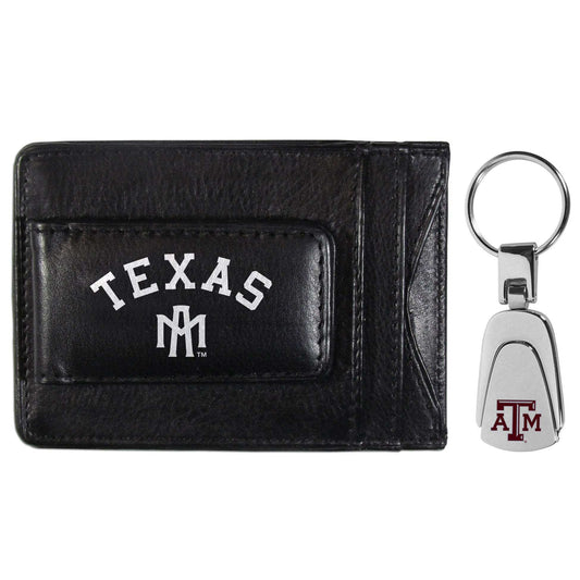 Texas A & M Aggies Leather Cash & Cardholder & Steel Key Chain - Texas A & M Aggies - Flyclothing LLC