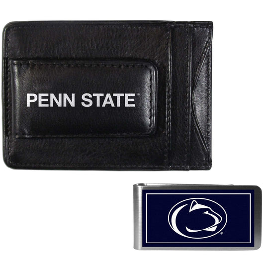 Penn St. Nittany Lions Leather Cash & Cardholder & Color Money Clip - Penn St. Nittany Lions - Flyclothing LLC