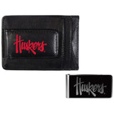 Nebraska Cornhuskers Leather Cash & Cardholder & Black Money Clip - Nebraska Cornhuskers - Flyclothing LLC