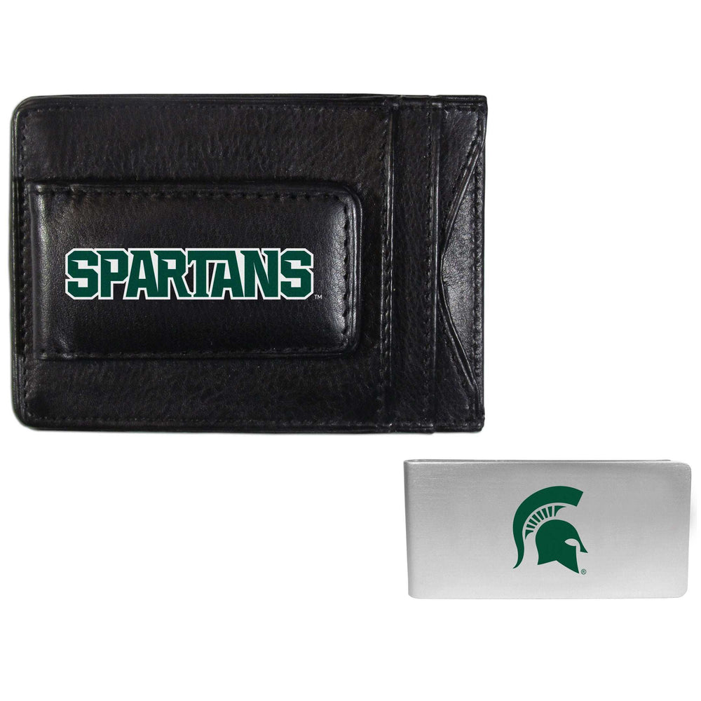 Michigan St. Spartans Leather Cash & Cardholder & Money Clip - Michigan St. Spartans - Flyclothing LLC